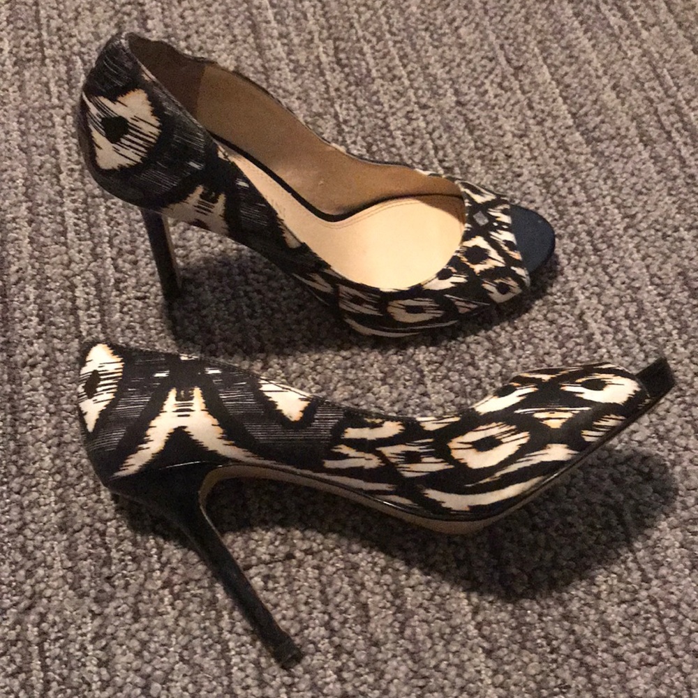 Peep toe stiletto heels